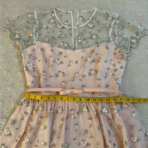Floral Embroidered Peach Dress - Picture 6 of 11